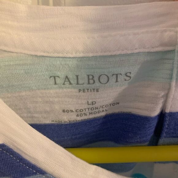 Talbots large petite striped blue shirt - Picture 3 of 3